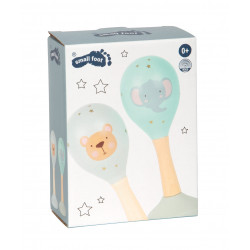 2 Maracas en bois pour bébé 