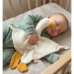 Doudou plat Oie en coton 