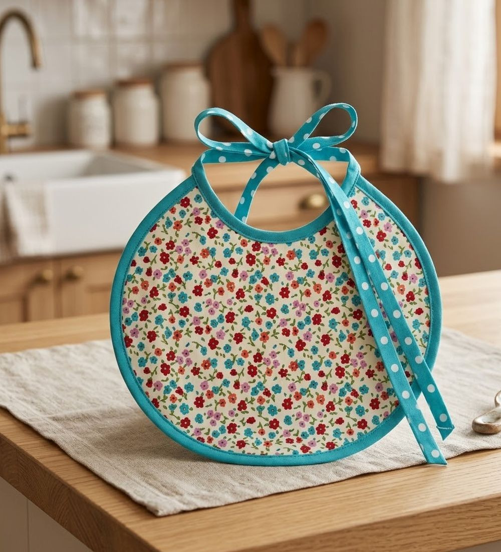 Bavoir petites fleurs colorées