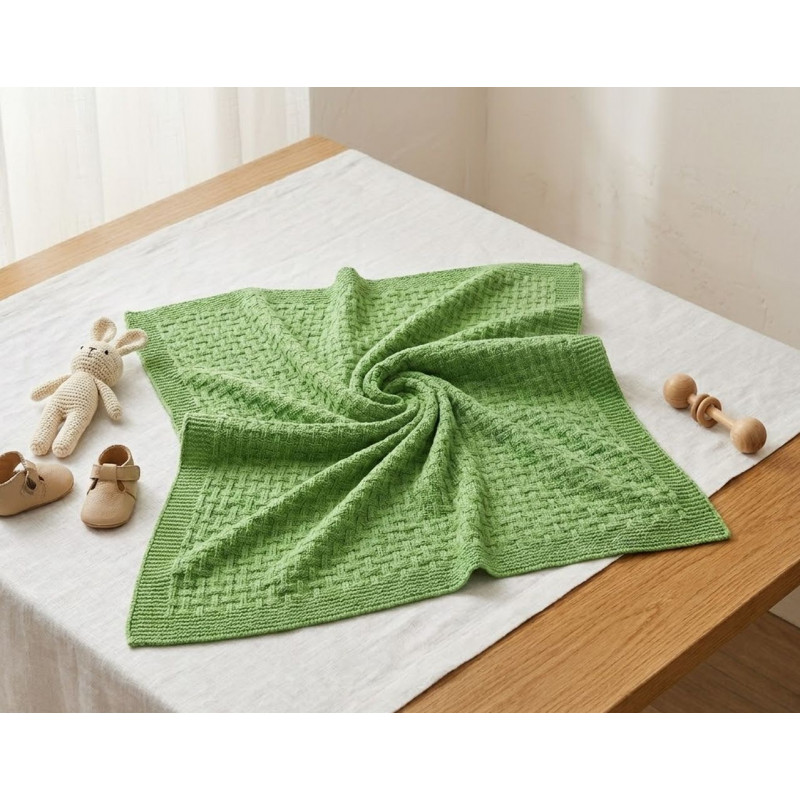 Couverture-Plaid tricoté en coton