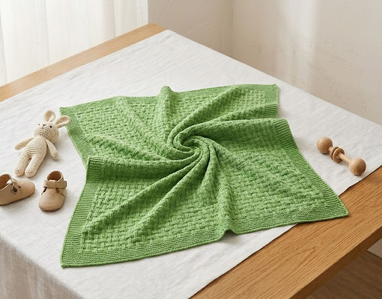 Couverture-Plaid tricoté en...