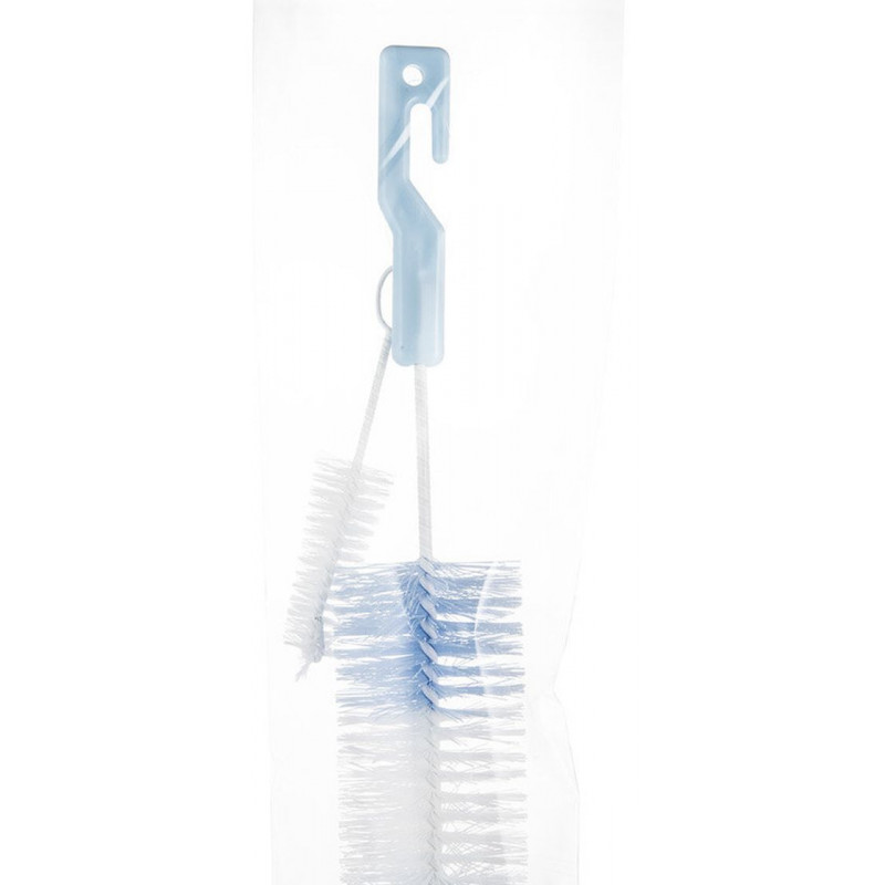 Set de 2 goupillons pour biberons bleu clair