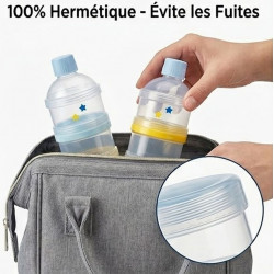 3 Boites doseuses de lait empilables-Bleu 