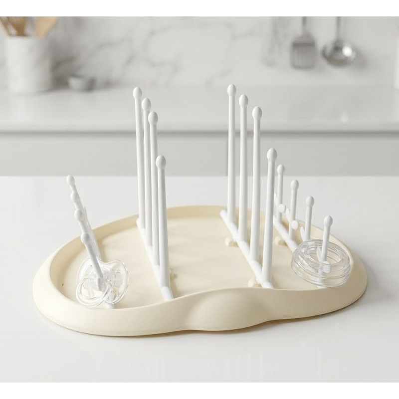 Egouttoir à biberons et accessoires (beige)