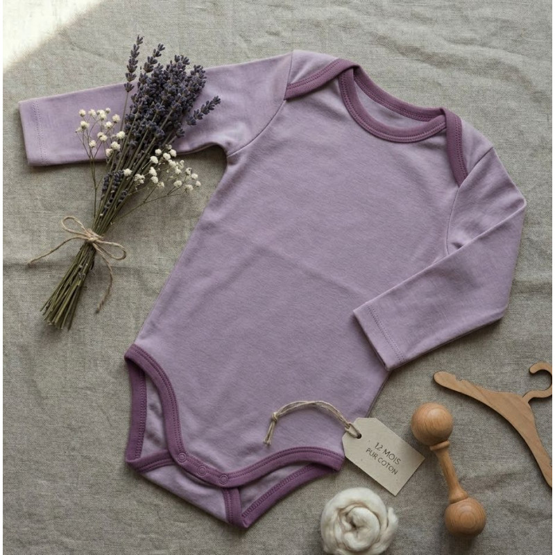 Body uni mauve  12 mois