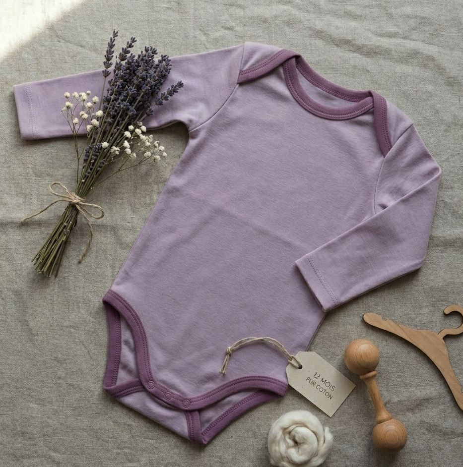 Body uni mauve  12 mois