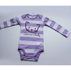 Body mauve en coton 12 mois 