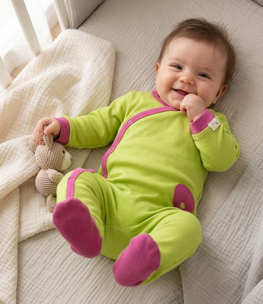 Grenouillère vert anis et...