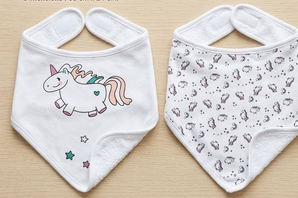 2 Bavoirs Bandana "Licorne"