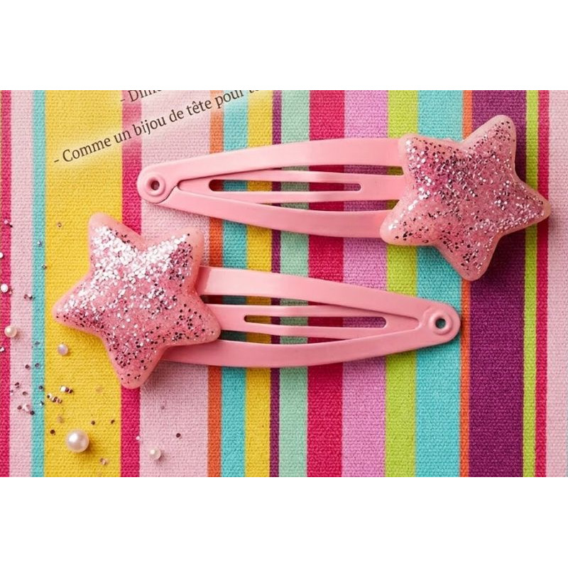 Lot  de 2 barrettes 'Stars Pink'