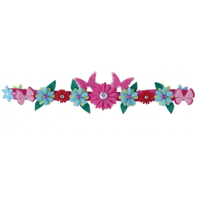 Bandeau pour cheveux 'Fleurs et Papillons'
