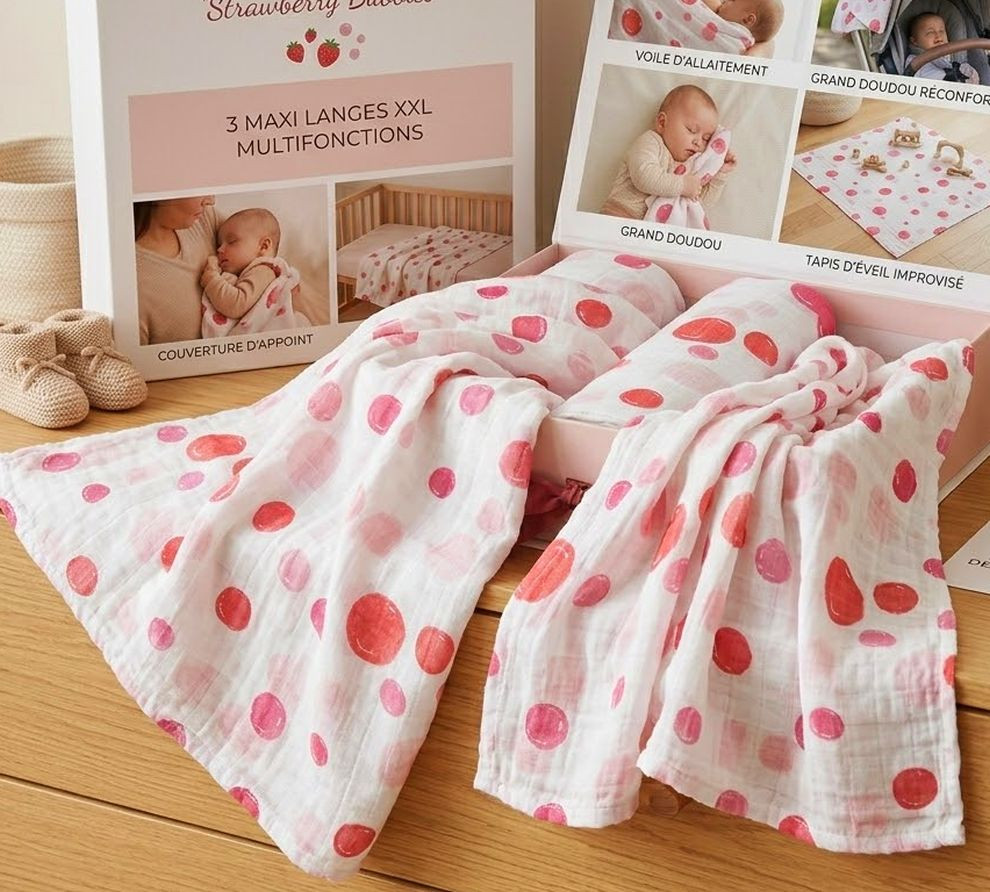 3 Langes roses Strawberry...