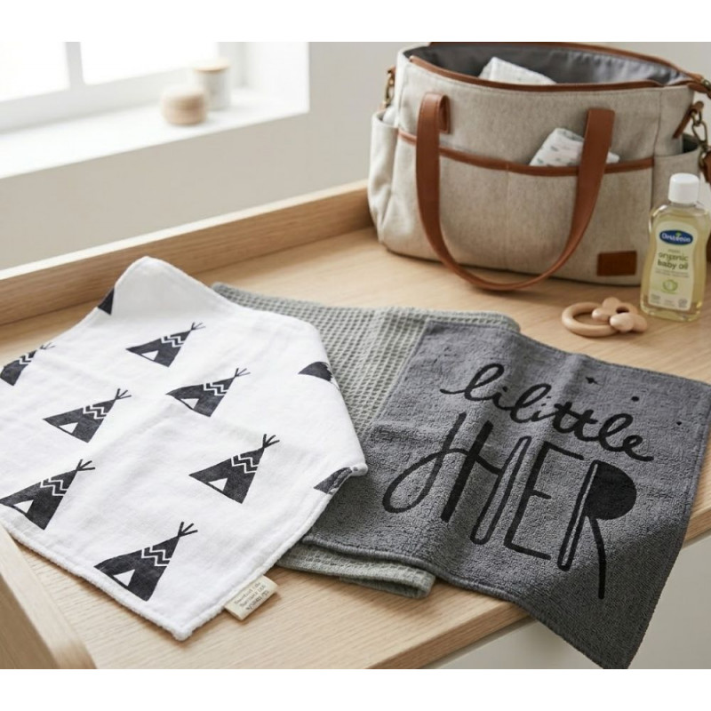 3 lingettes bébé en coton