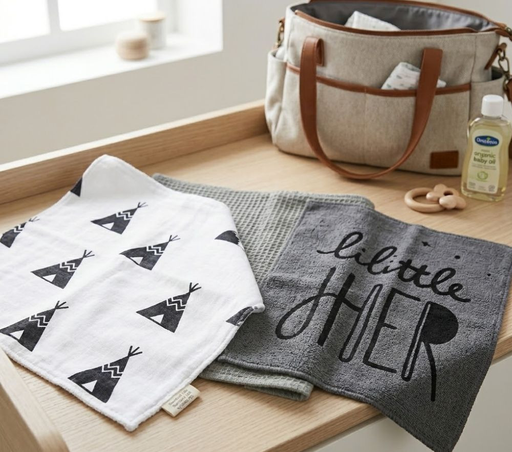 3 lingettes bébé en coton
