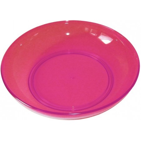 Assiette fushia acidulé 'Plastorex'