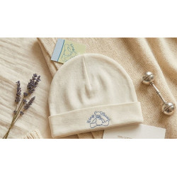 Bonnet de naissance beige...