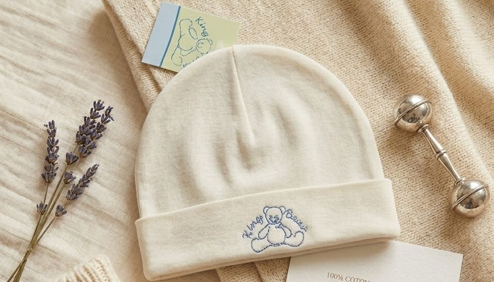 Bonnet de naissance beige...