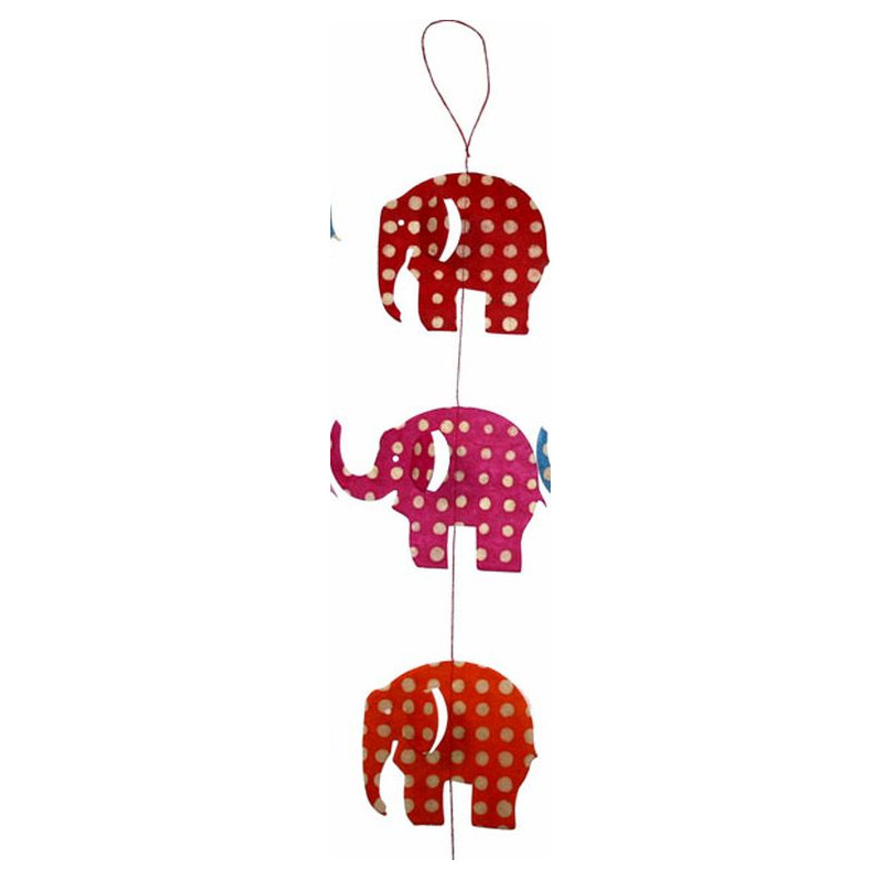Guirlande  Eléphants rouges