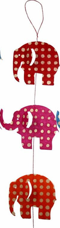 Guirlande  Eléphants rouges
