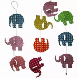 Guirlande  Eléphants rouges 