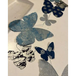Guirlande 'Papillons précieux bleus' 