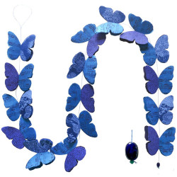Guirlande "Papillons Doubles Bleus Notes" 3 D 