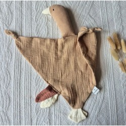 Doudou plat Oie en coton 