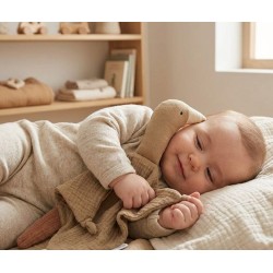 Doudou plat Oie en coton 