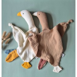 Doudou plat Oie en coton 
