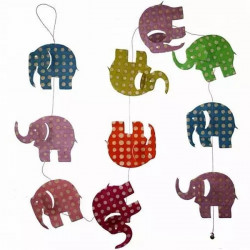 Guirlande  Eléphants bleu clair 