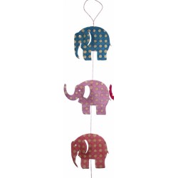 Guirlande  Eléphants bleu clair 