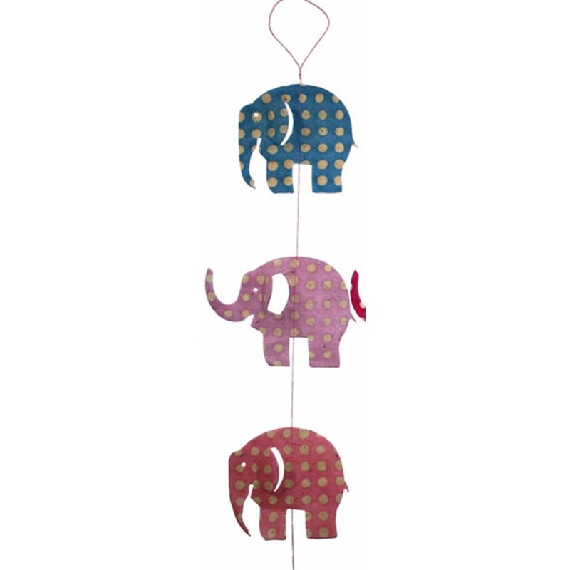 Guirlande  Eléphants bleu clair