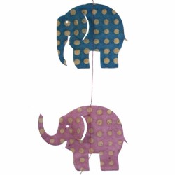 Guirlande  Eléphants bleu clair 