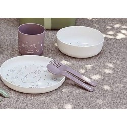 Coffret repas 5 pièces "Oiseaux" Matériaux 100 % origine naturelle 