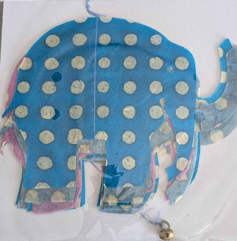 Guirlande  Eléphants bleu vif