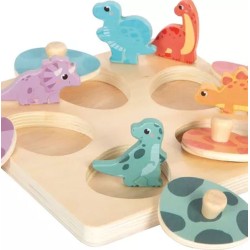 Puzzle en bois et mémo dinos 