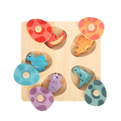 Puzzle en bois et mémo dinos 
