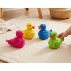 Hochet 'canard rose pâle' crochet 