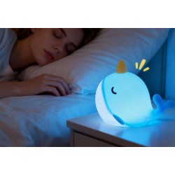 Veilleuse Narval -Silicone  Tactile, Rechargeable 