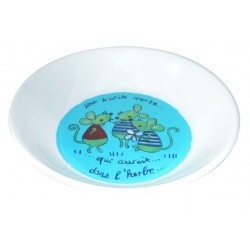 Assiette en mélanine 'Une souris verte....'
