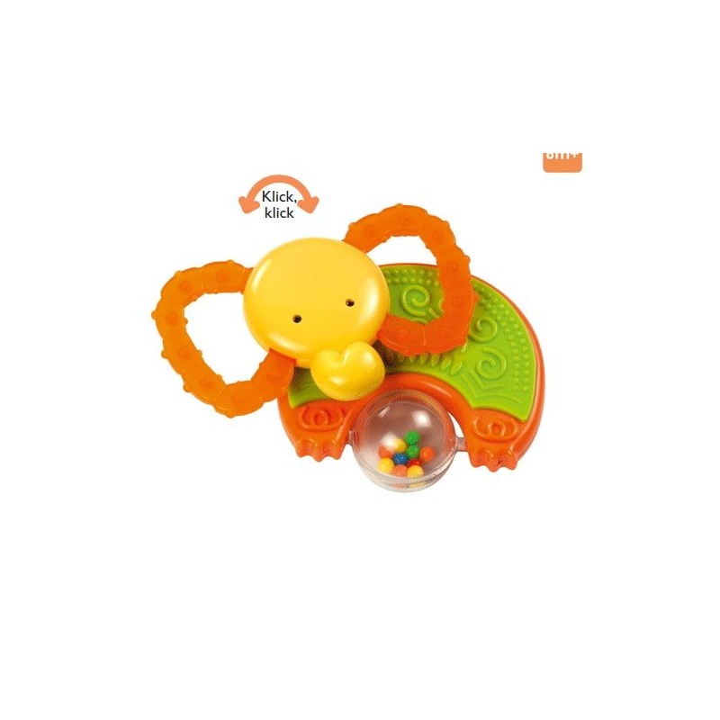 Hochet éléphant orange, vert et jaune Hochet éléphant orange, vert et jaune