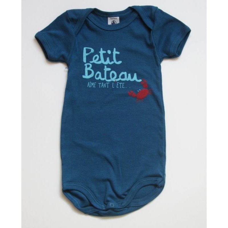 Body bleu foncé Petit Bateau aime tant l'été Body bleu foncé Petit Bateau aime tant l'été