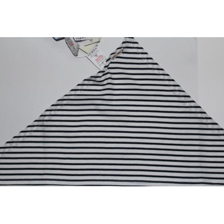 Bavoir bandana  rayé bleu et blanc