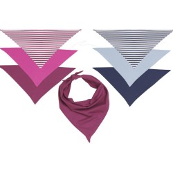 Bavoir bandana  rayé rose et blanc 