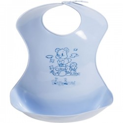 Bavoir en plastique 'ours' bleu 