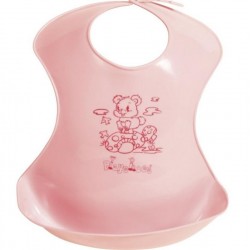 Bavoir en plastique 'ours' rose 