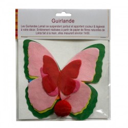 Guirlande 'Papillons unis' multicolore 