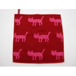 Petite serviette de toilette  'Silhouette NEKO' rouge 