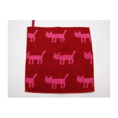 Petite serviette de toilette  'Silhouette NEKO' rouge