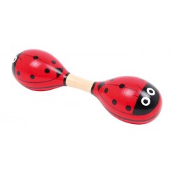 Maracas double rouge coccinelle